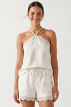 Wavy Linen Halter Top