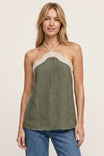 Wavy Linen Halter Top