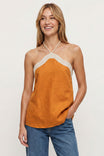 Wavy Linen Halter Top
