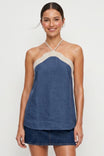 Wavy Linen Halter Top