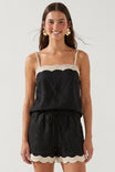 Scallop Trim Linen Tank Top