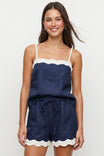 Scallop Trim Linen Tank Top