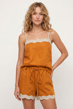 Scallop Trim Linen Tank Top