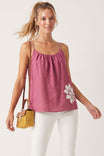 Rope Strap Embroidered Linen Cami