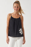 Rope Strap Embroidered Linen Cami