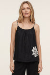 Rope Strap Embroidered Linen Cami