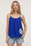 Rope Strap Embroidered Linen Cami
