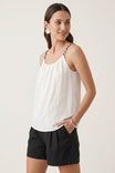 Rope Strap Embroidered Linen Cami