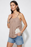 Rope Strap Embroidered Linen Cami