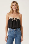 Lace Bow Accent Sleeveless Top