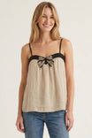 Lace Bow Accent Sleeveless Top