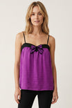 Lace Bow Accent Sleeveless Top