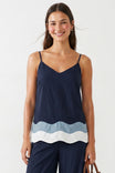 Wavy Colorblock V-neck Camisole