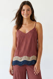 Wavy Colorblock V-neck Camisole