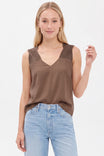 Stitch Detail V-neck Sleeveless Top