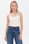 Stitch Detail V-neck Sleeveless Top