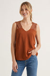 Stitch Detail V-neck Sleeveless Top