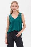 Stitch Detail V-neck Sleeveless Top