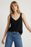 Stud Strap V-neck Tank Top