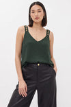 Stud Strap V-neck Tank Top
