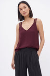 Stud Strap V-neck Tank Top