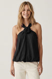 Rosette Bubble Hem Sleeveless Top