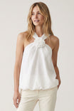 Rosette Bubble Hem Sleeveless Top