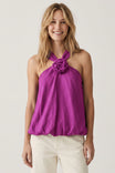 Rosette Bubble Hem Sleeveless Top