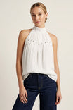 High Neck Stud Detail Sleeveless Top