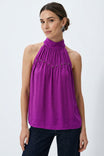 High Neck Stud Detail Sleeveless Top