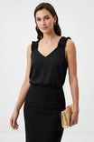 Ruffle Strap V-neck Tank