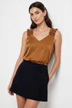 Ruffle Strap V-neck Tank