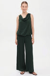 Cowl Neck Bubble Hem Sleeveless Top