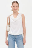 Cowl Neck Bubble Hem Sleeveless Top