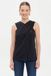 Asymmetrical Cross Front Sleeveless Top