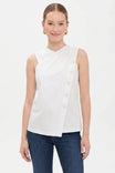 Asymmetrical Cross Front Sleeveless Top