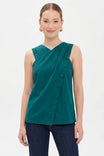 Asymmetrical Cross Front Sleeveless Top