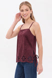 Soft Matte Side Tie Embroidered Top