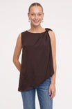 Asymmetrical Knot Shoulder Sleeveless Top