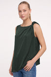 Asymmetrical Knot Shoulder Sleeveless Top