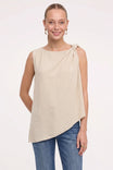 Asymmetrical Knot Shoulder Sleeveless Top