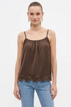 Beaded Scallop Hem Textured Satin Cami