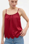 Beaded Scallop Hem Textured Satin Cami