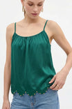 Beaded Scallop Hem Textured Satin Cami
