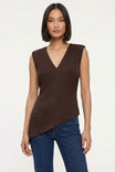 Asymmetrical Padded Shoulder Sleeveless Top