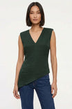 Asymmetrical Padded Shoulder Sleeveless Top