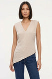 Asymmetrical Padded Shoulder Sleeveless Top