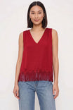 Fringe Hem V-neck Sleeveless Top