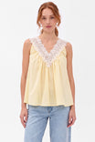 Amelie Lace Trim Sleeveless Top