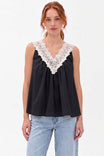 Amelie Lace Trim Sleeveless Top
